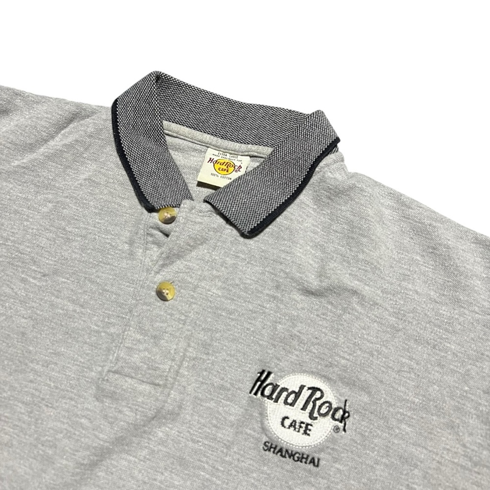 Vintage Hard Rock Cafe Men’s Shanghai Polo Shirt Grey Size XL